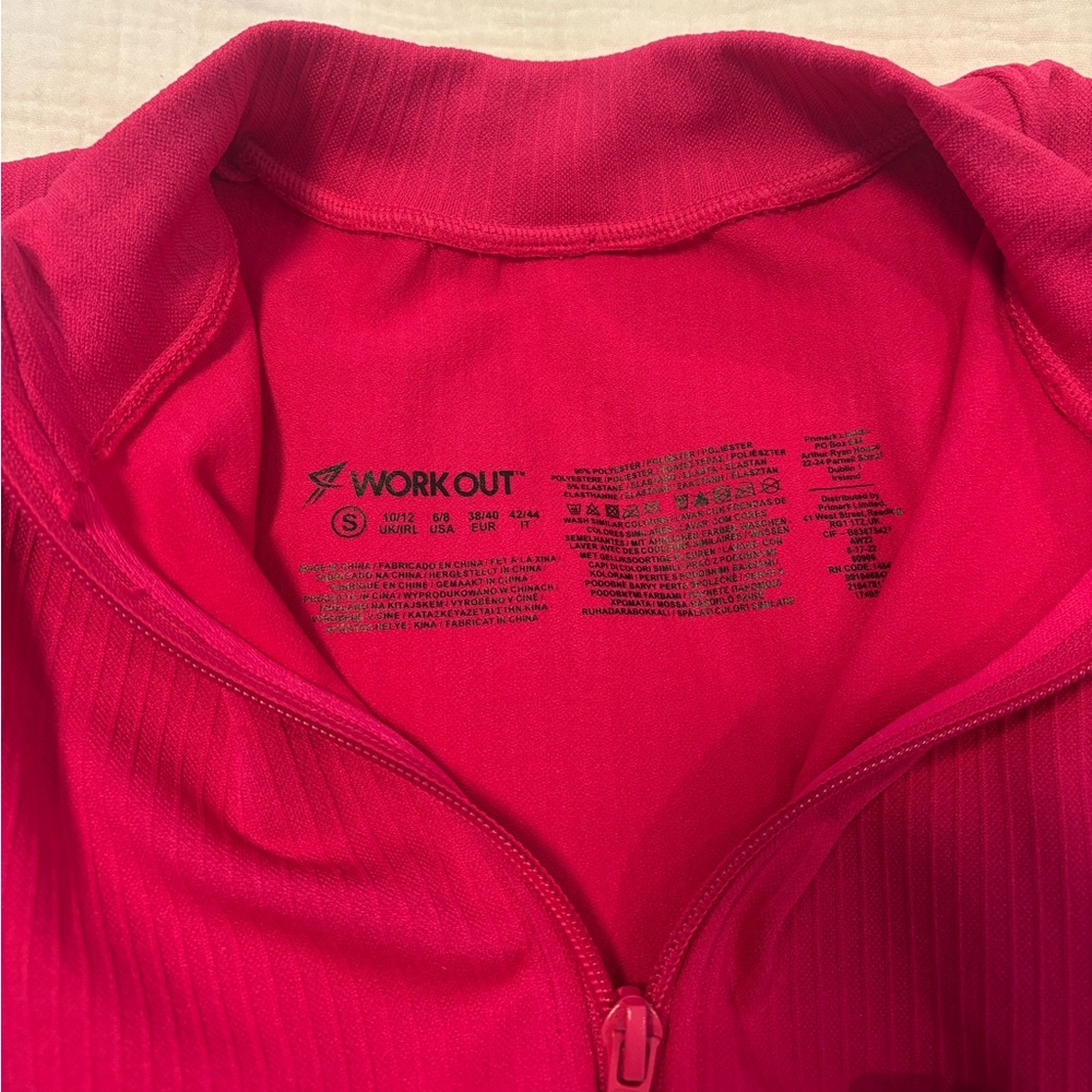 Hot Pink Ribbed Cropped Workout Jacket - Picture 12 of 14